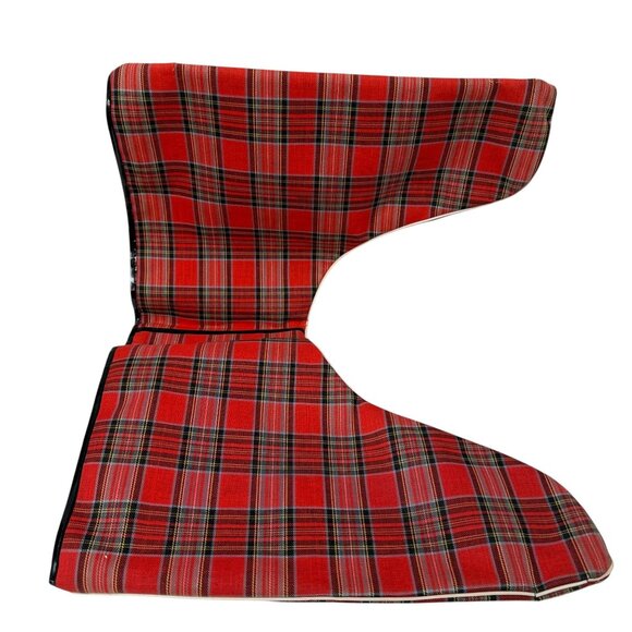 Vintage Ice Skates Bag with Handle Red Plaid Retro Holiday MCM Christmas Decor - Picture 4 of 13